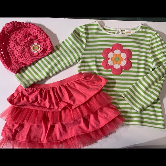 Gymboree Growing Flowers 2T 5T Pink Tunic Top Flower 12
